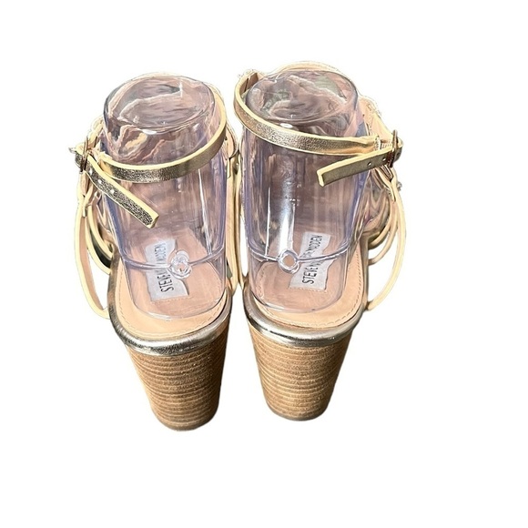 Steve Madden Christina Wedge sandals, gladiator, heel, Gold strap size 9 - Picture 9 of 16